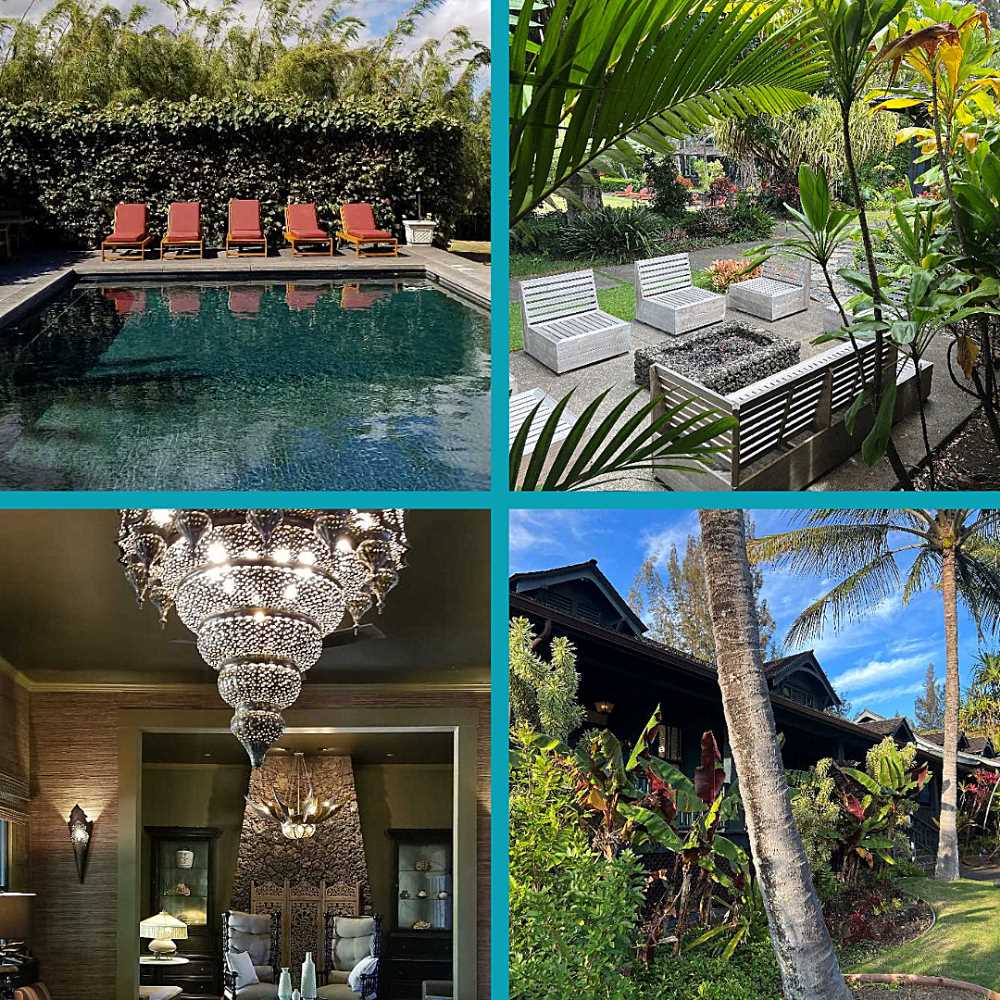 Four images of Lumeria wellness resort.