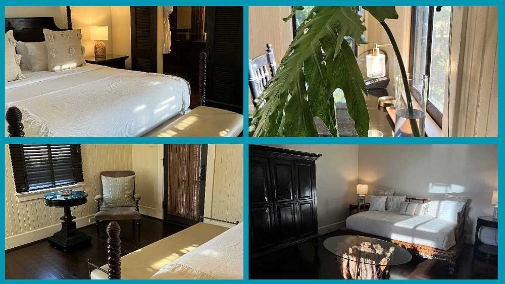 Collage of images of guest rooms at Lumeria Maui.