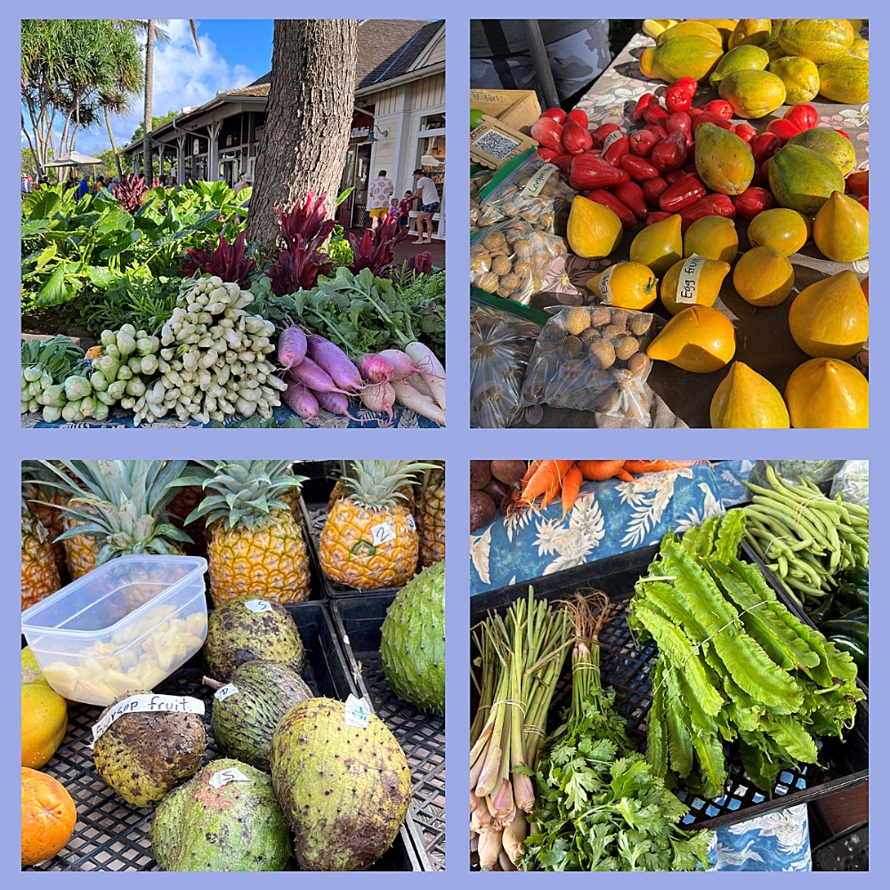 Collage of images from the Kauai Culinary Market.