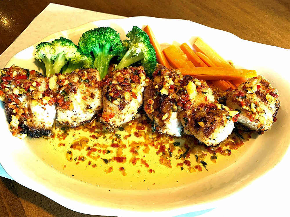 Chicken Spiedini on a plate at The Latin King, a place to eat in Des Moines, Iowa.