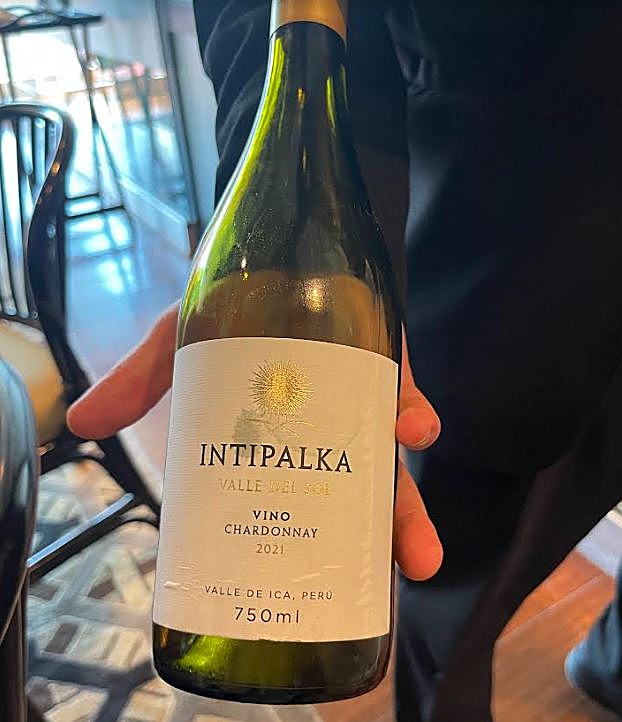 A chilled white Peruvian wine was served after our ceviche-making class.