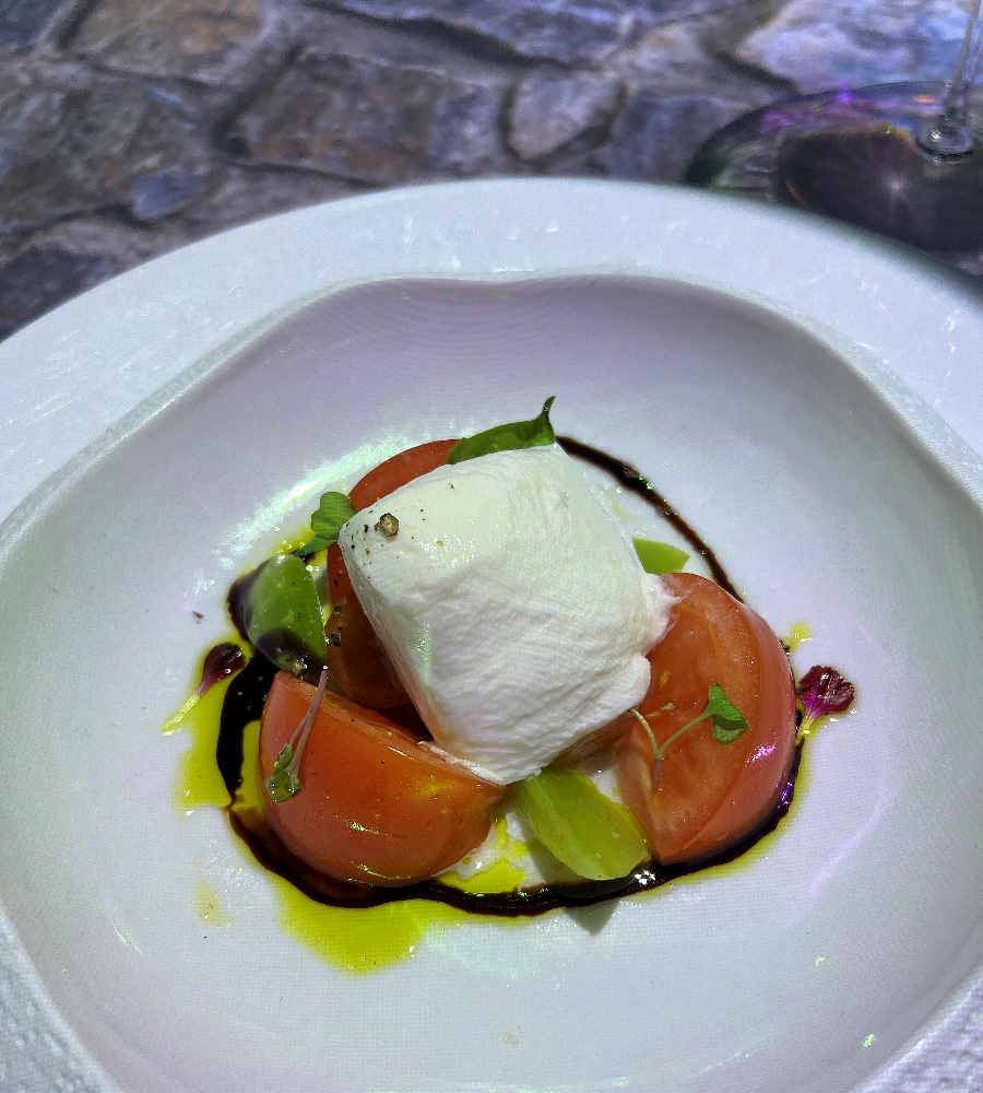 Buffalo mozzarella with tomato and basil on Discovery Princess.