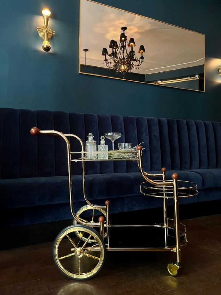 A cocktail cart at 9 Jones