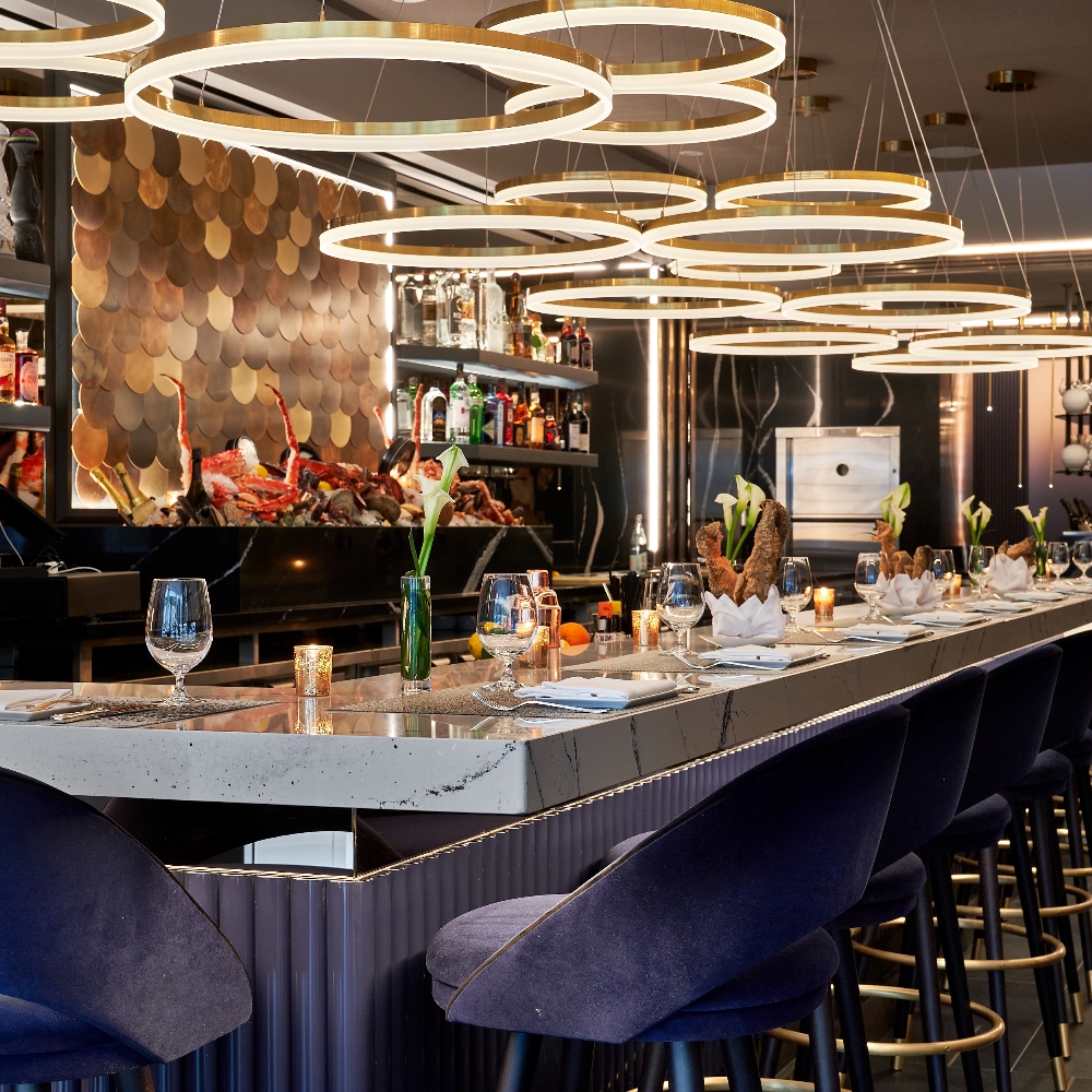 Bar area of Caviar Russe.