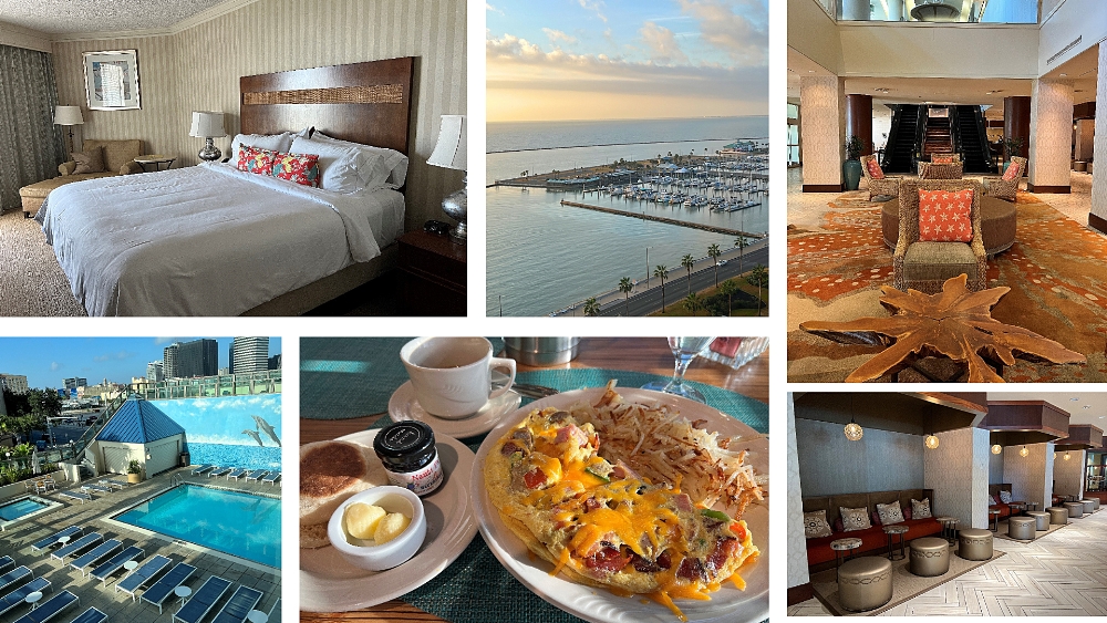 Collage of scenes from the Omni Hotel Corpus Christi.
