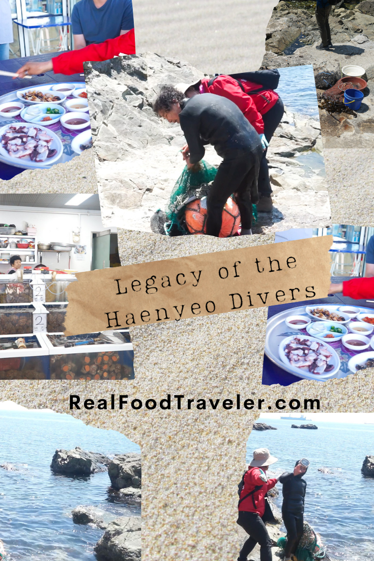 Images of Haenyeo Diver women for Pinterest Pin.