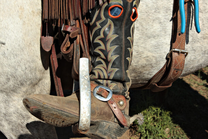 Cowboy boot and stirrups at the Guest Ranch.