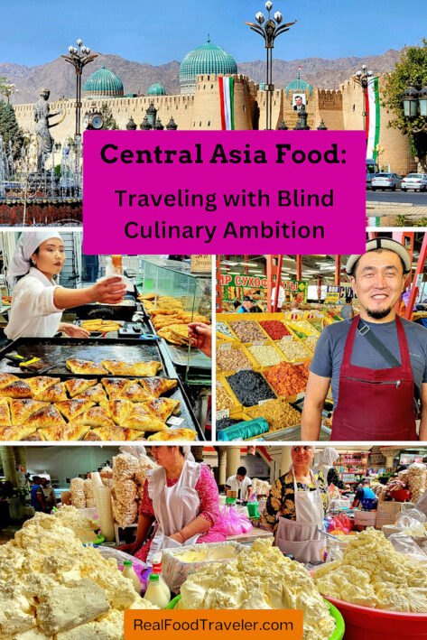 Scenes from the Central Asia food scene for Pinterest.