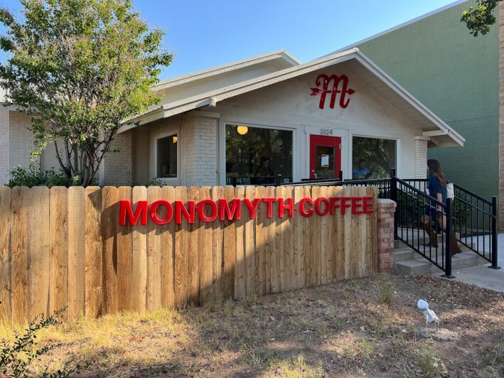 Exterior of Monomyth Coffee, one of the things to do in Lubbock.