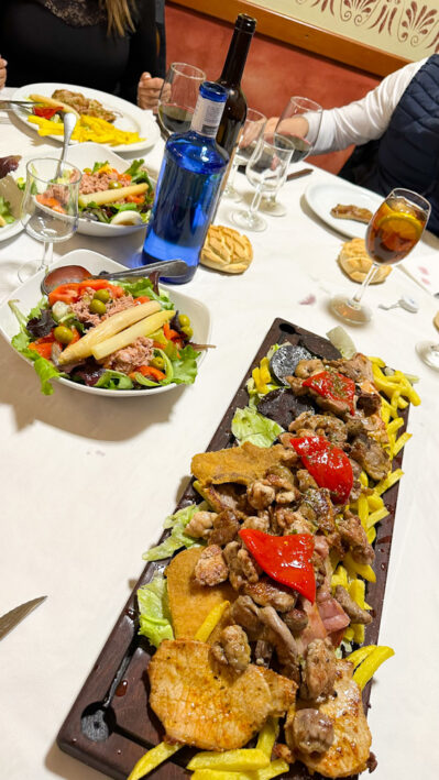 A typical dinner in Zamora, Spain. Photo by Abbey Algiers.
