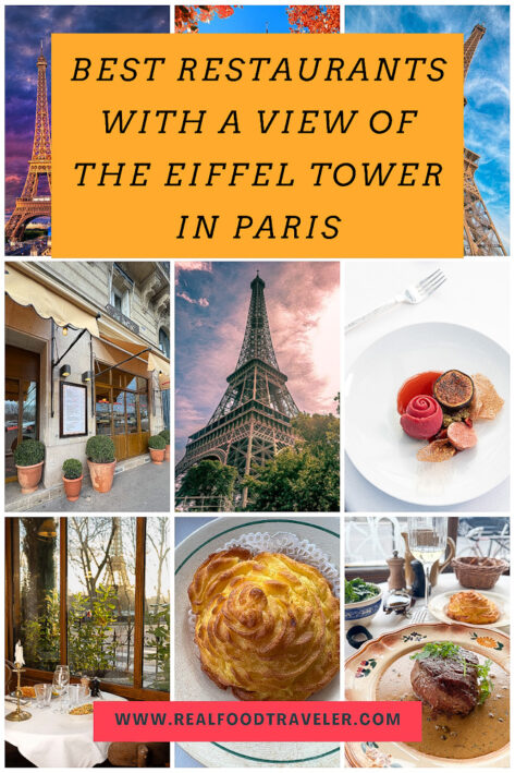 Restaurants with a view of the Eiffel Tower Pinterest Pin