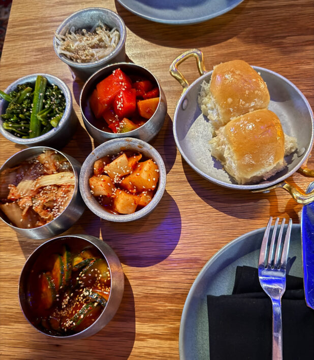 A selection of Banchan at Best Friend in Vegas.