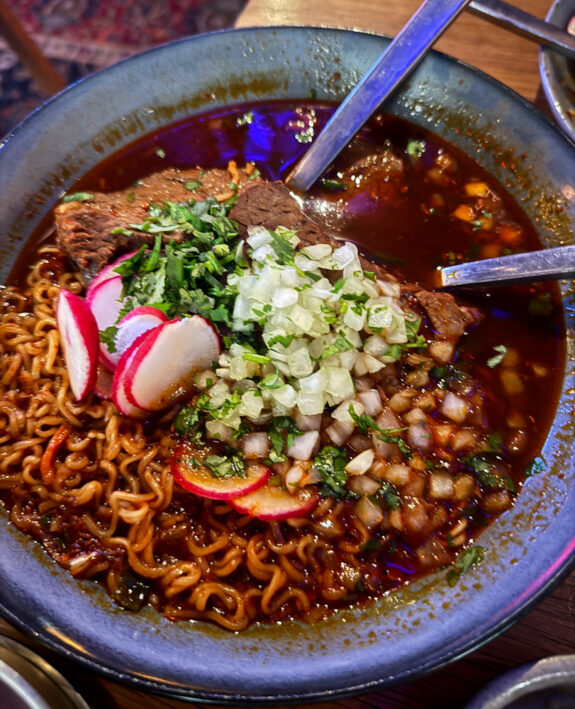 A bowl of Birria Ramen at the Las Vegas restaurant, Best Friend.