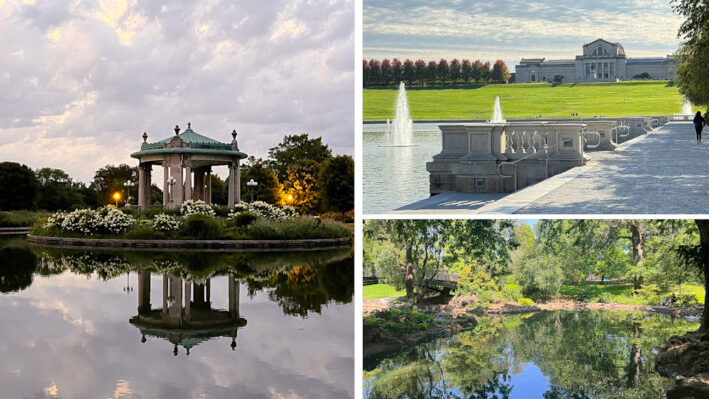 Scenes from Forest Park in St. Louis, one of the free things to do in St. Louis MO