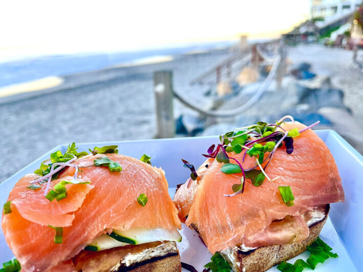 Nothing like the fresh salmon I had at Beach Terrace on our ocean-view balcony.
