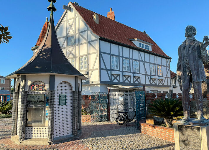The historic location of the Carlsbad Mineral Water Spa now vending alkaline water.