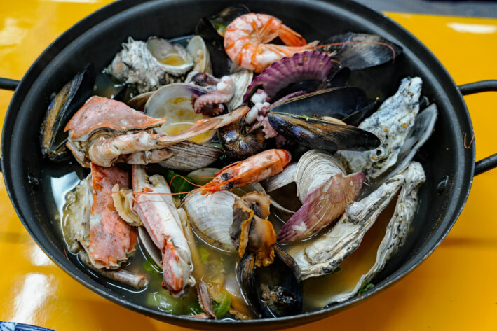 A Shellfish Soup at Busan's fish market, which doubles as a huge food court.