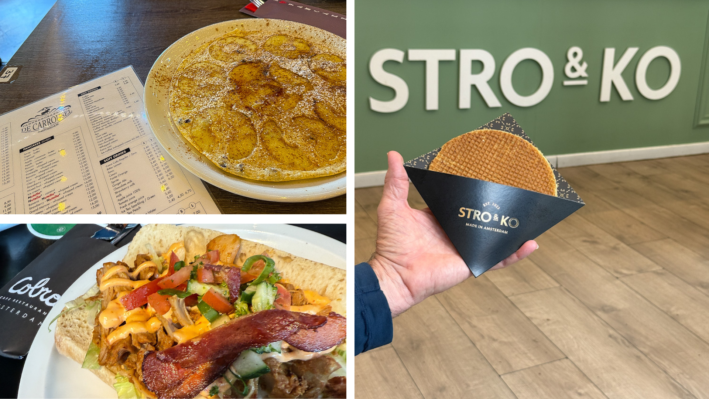 Collage of three things to eat when spending 48 hours in Amsterdam.