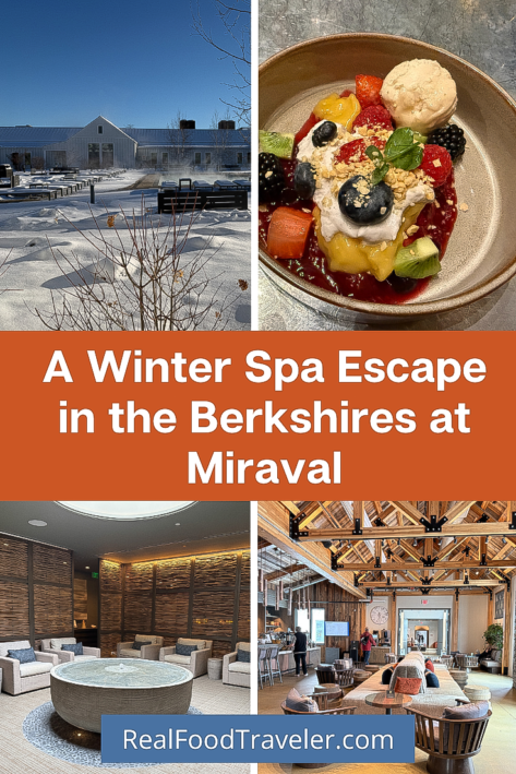 Pinterest Pin for a winter escape to Miraval Berkshire.