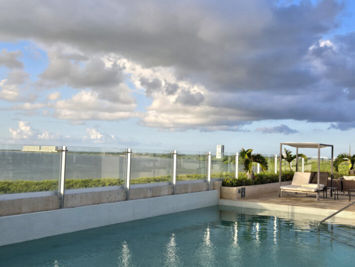 Residence Inn Cancun Hotel pool and view.