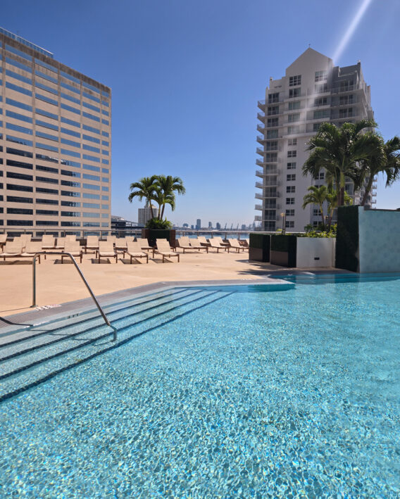 Hyatt Centric Brickell Miami pool on the rooftop.