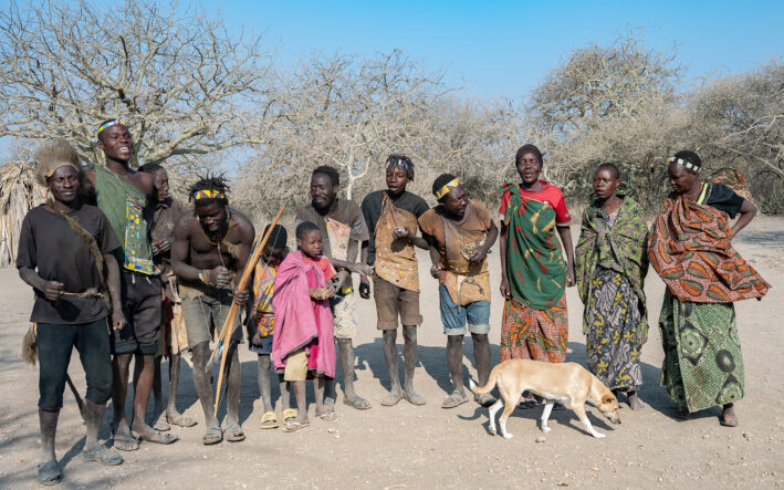 The Hadzabe people posing for a photo.