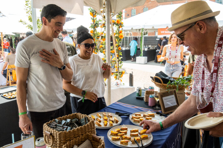 People and food samples at the Grand Tasting