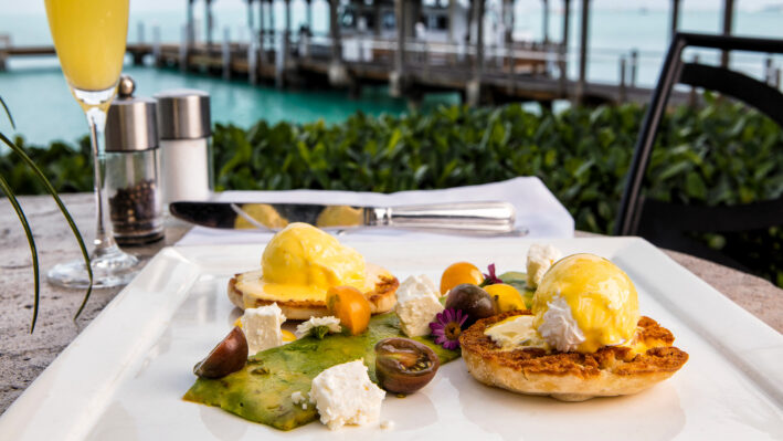 Breakfast on the beach at Latitudes on Sunset Key. Credit Sunset Key Cottages.