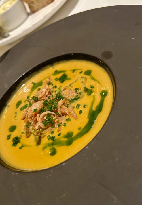 The she-crab soup, a signature specialty at Marquesa Café.