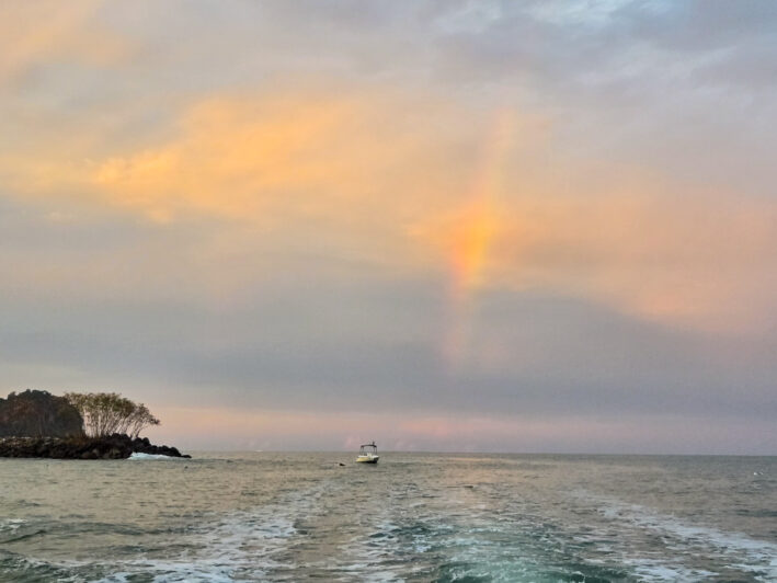Rainbow seen from aboard Kontiki Wayra.
