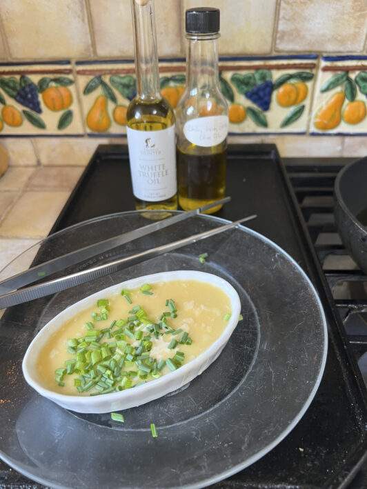 Chives added to a Bisquick batter