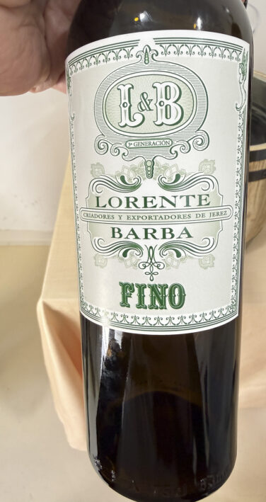 Bottle of Lorente y Barba Fino sherry