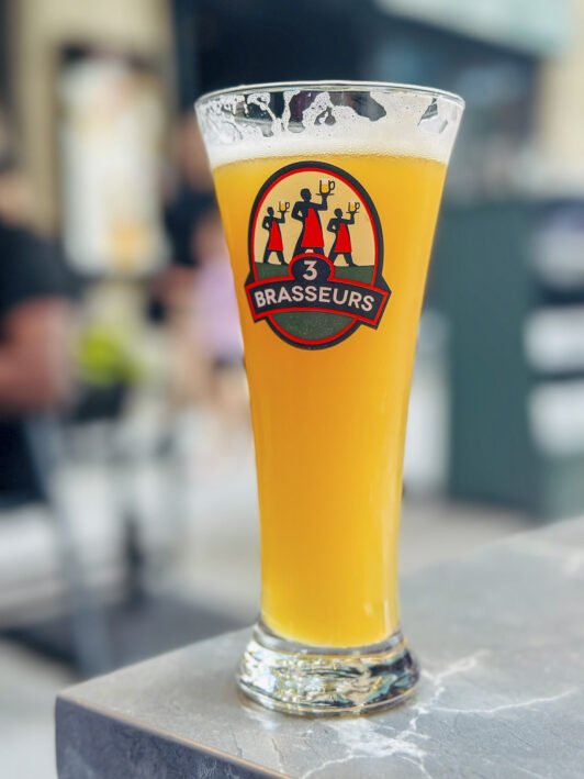 A glass of beer at 3 Brasserus, (3 Brewers)